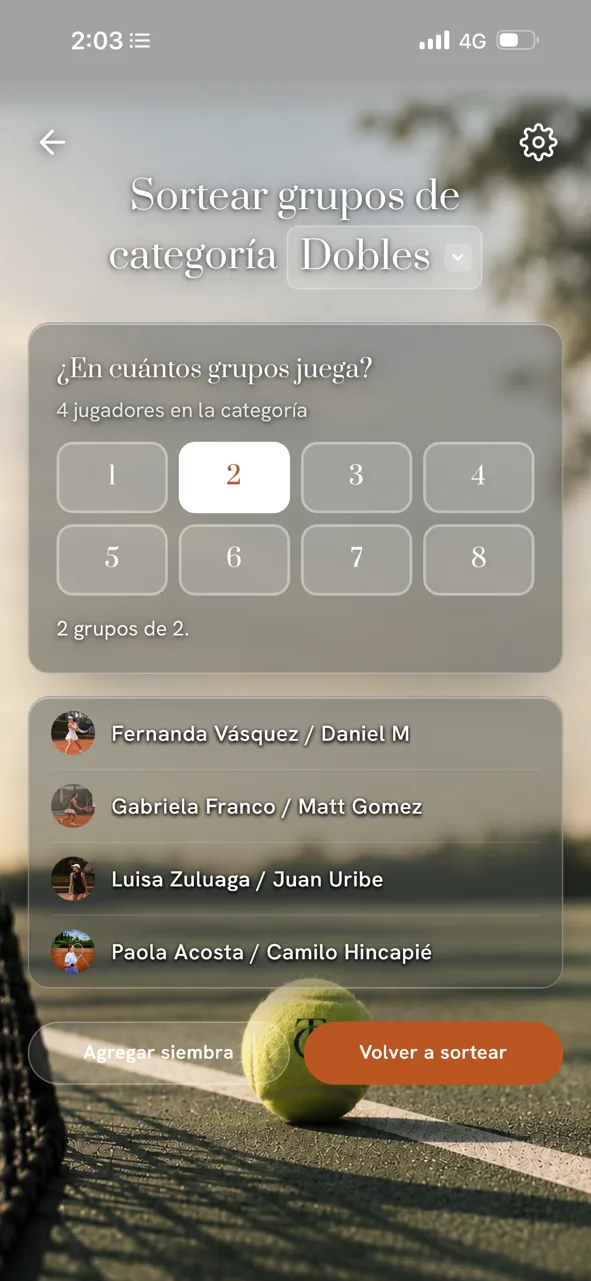Sorteo de los grupos de una categoría